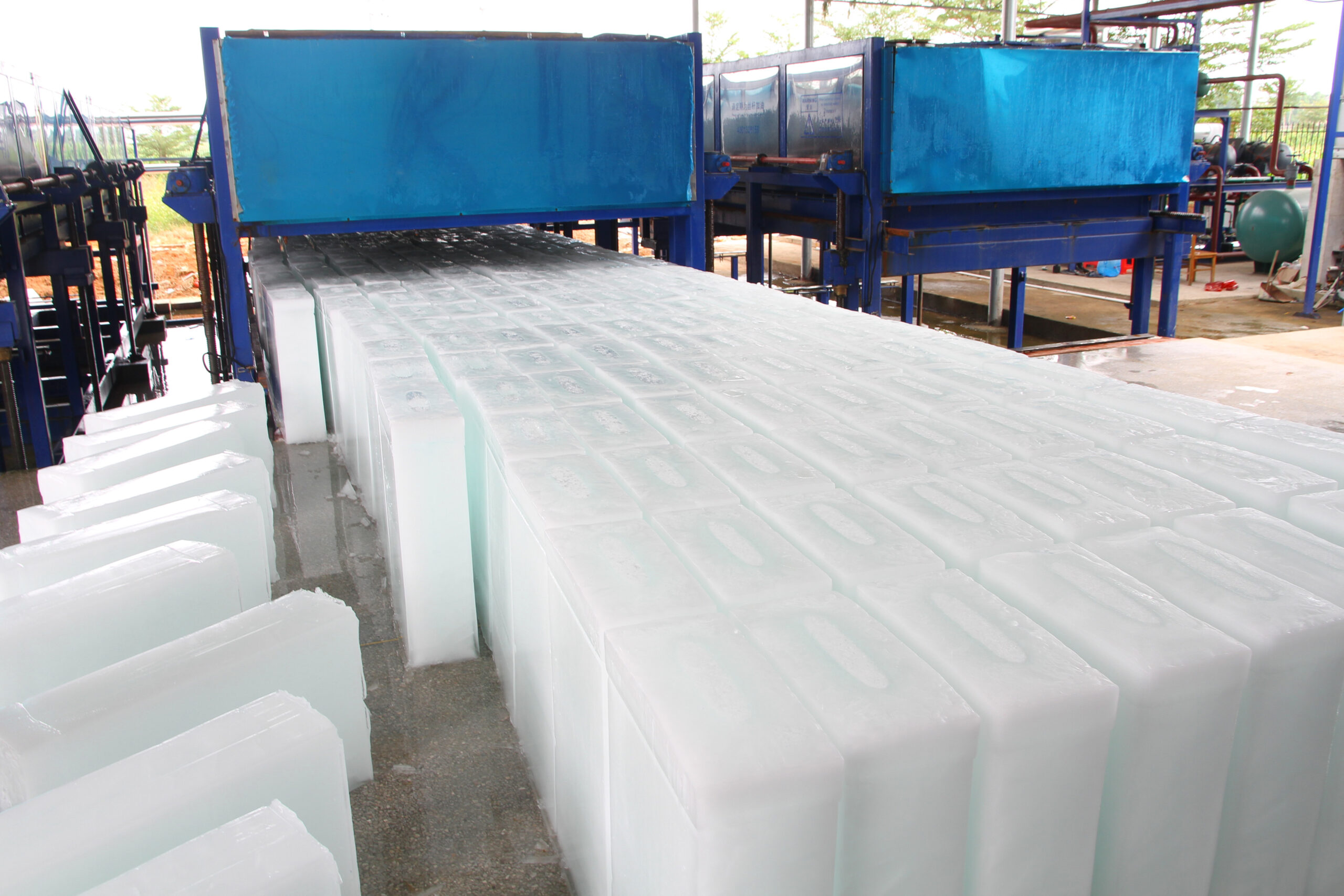 piles of ice block