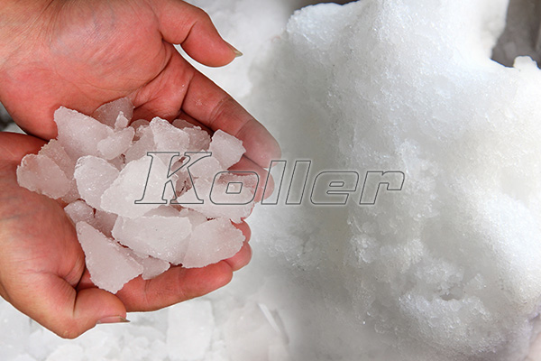 a hand holding some crushed ice