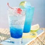 two glasses of cocktail with ice cube