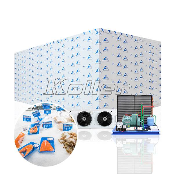 Walk-in freezer for ice storage