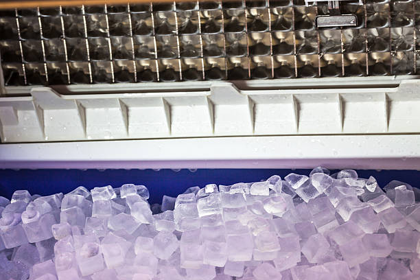 ice stacked in the ice machine